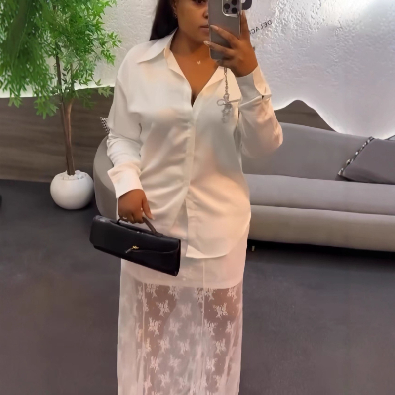 Summer Clothing Work - Setelan Wanita Dua Potong, Atasan Lengan