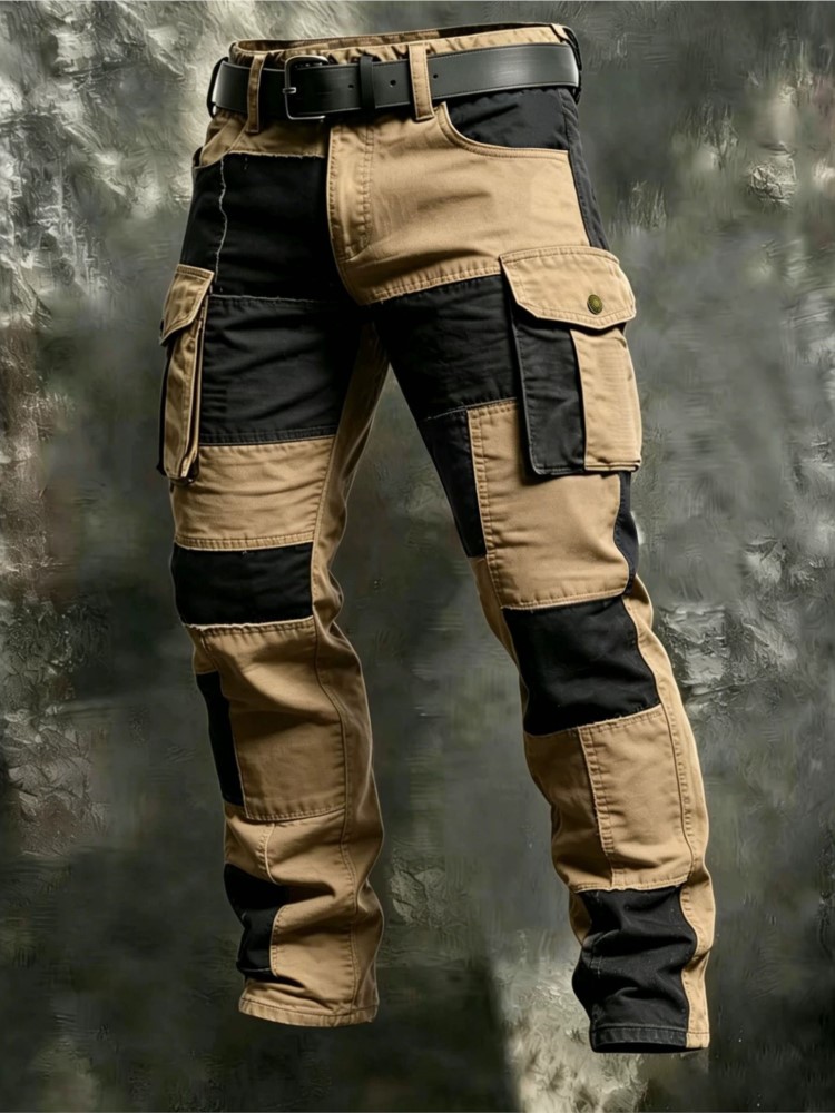 Summer Clothing Work - Celana Kargo Pria Katun Khaki Kasual