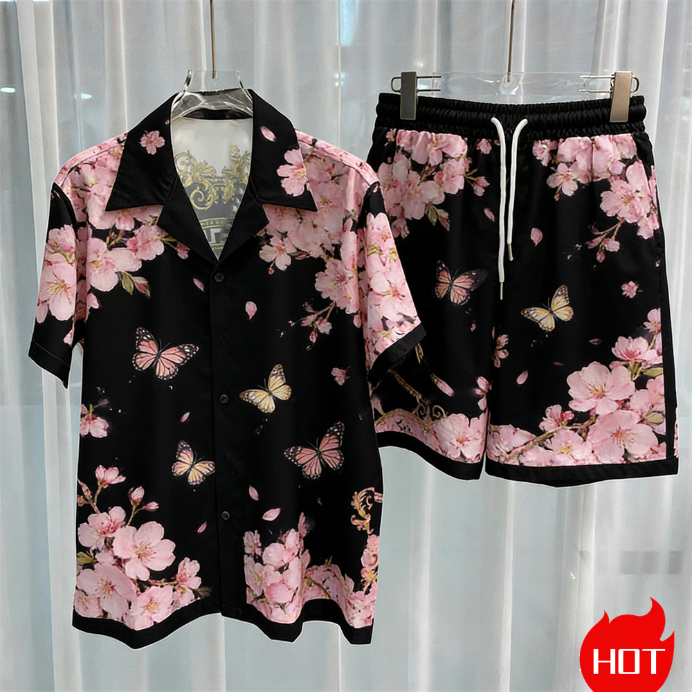 Summer Clothing Sets Men - Setelan pria cetak digital, setelan pendek