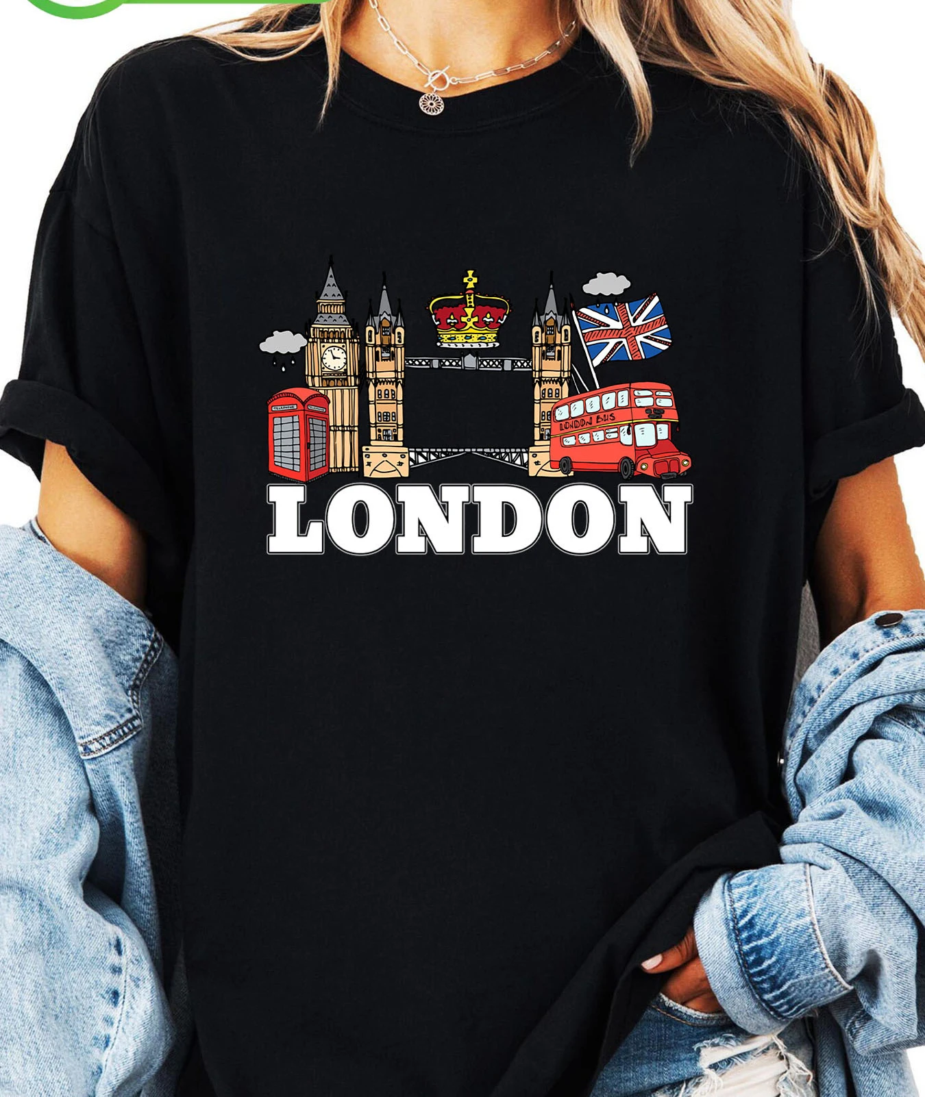 Summer Clothing London - Kaus Wanita Bermotif Pola Alfabet London
