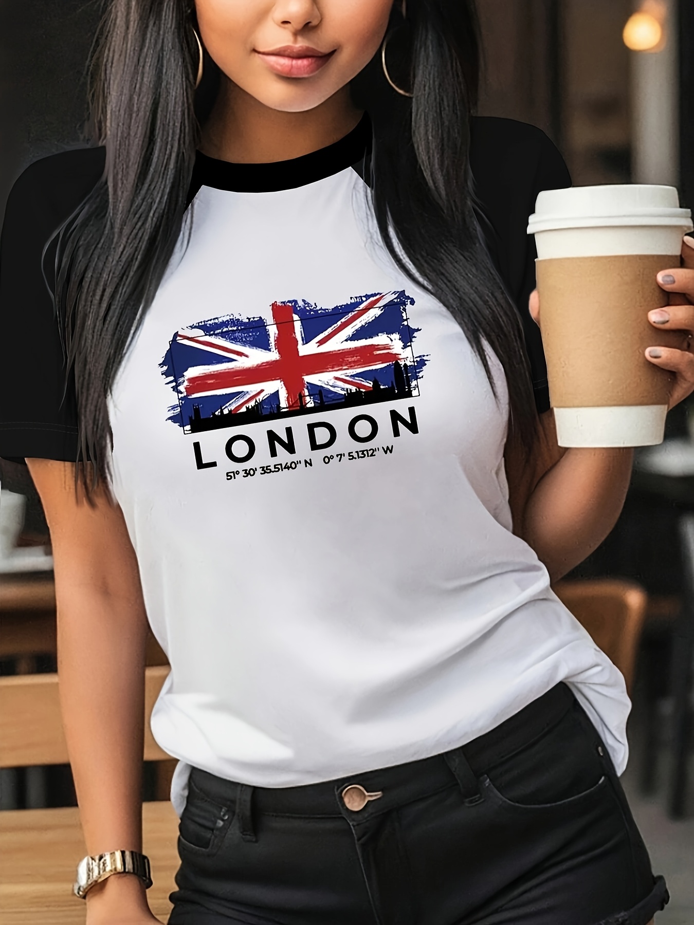 Summer Clothing London - Kaos T-shirt Wanita LONDON dengan Cetakan