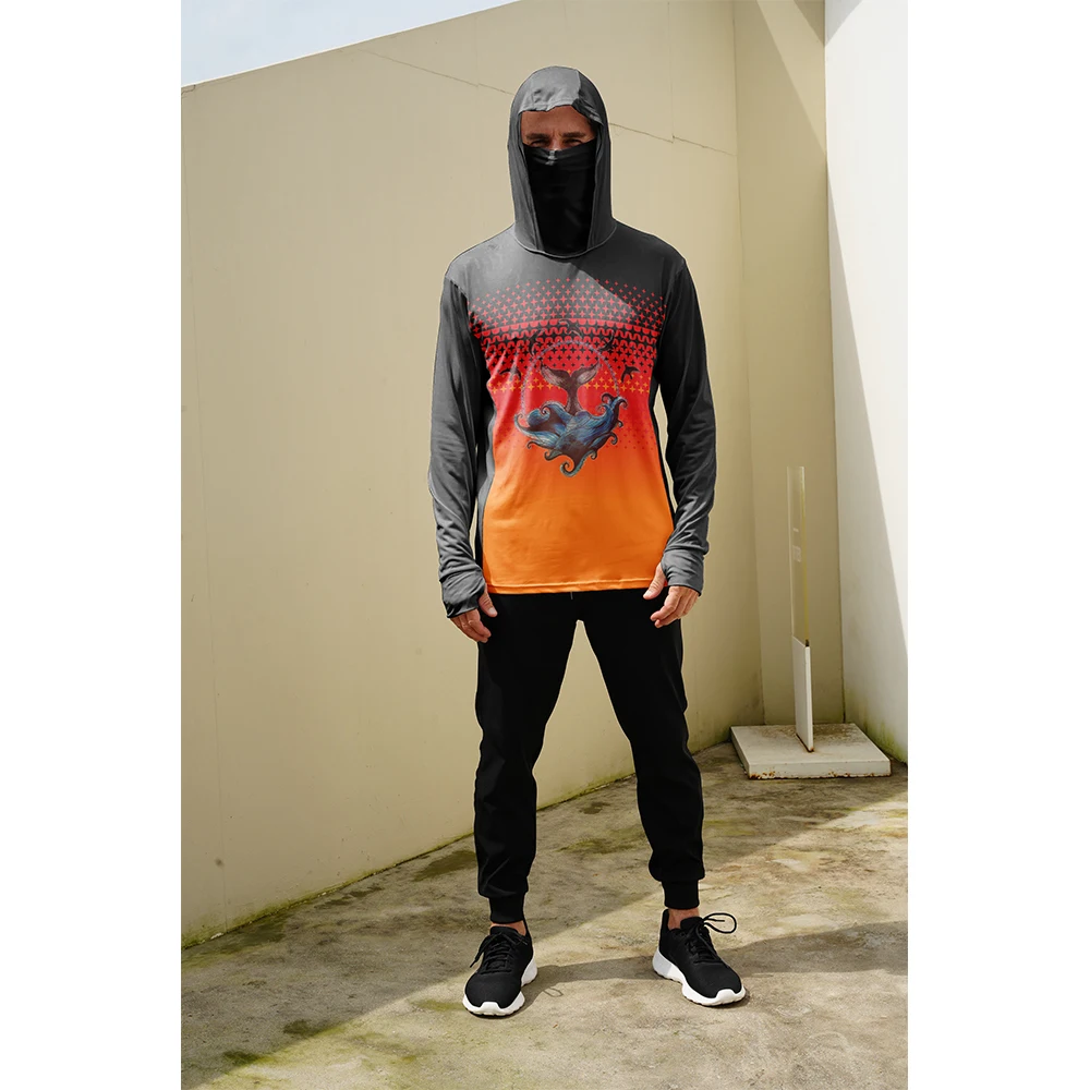 Summer Clothing Men - Kaos Pancing Pria Pelindung Matahari Hoodie