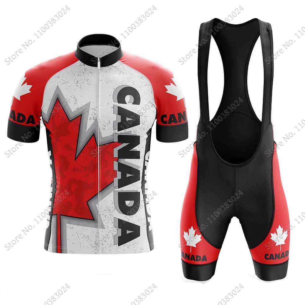 Summer Clothing Canada - Set Jersey bersepeda tim nasional Kanada