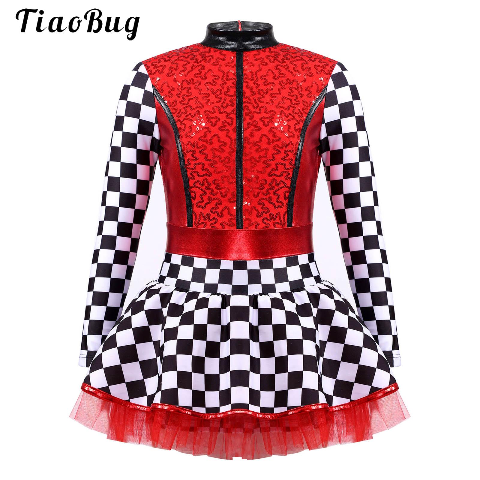 Summer Clothing For Kids Girls - Gaun Cosplay Driver Pembalap Kotak-kotak Anak