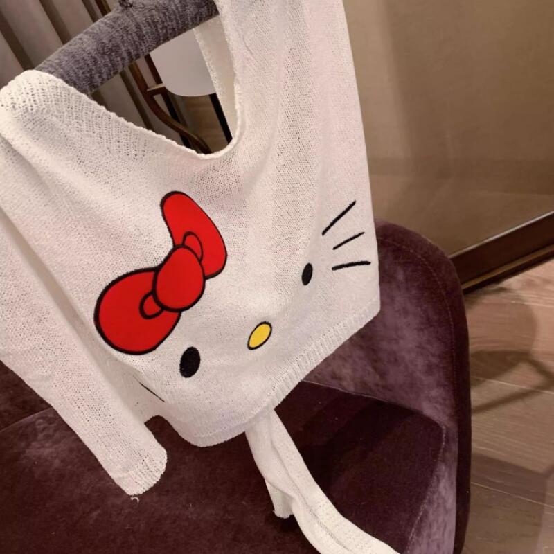 Summer Knit Clothing - Selendang Pola Hello Kitty Baru 2026