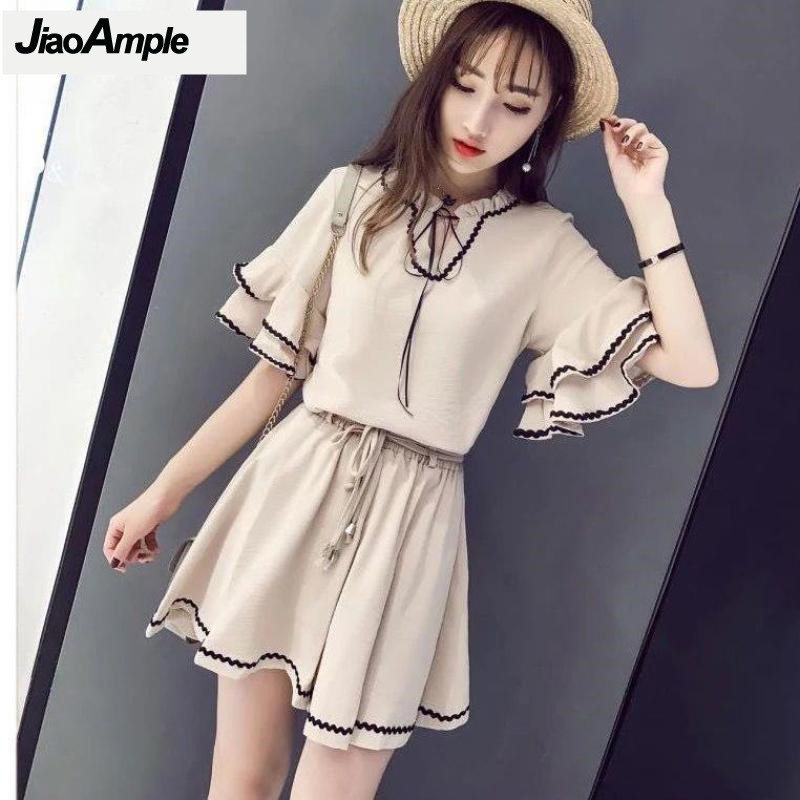 Summer Clothing Bundle - Setelan pakaian celana pendek wanita, blus