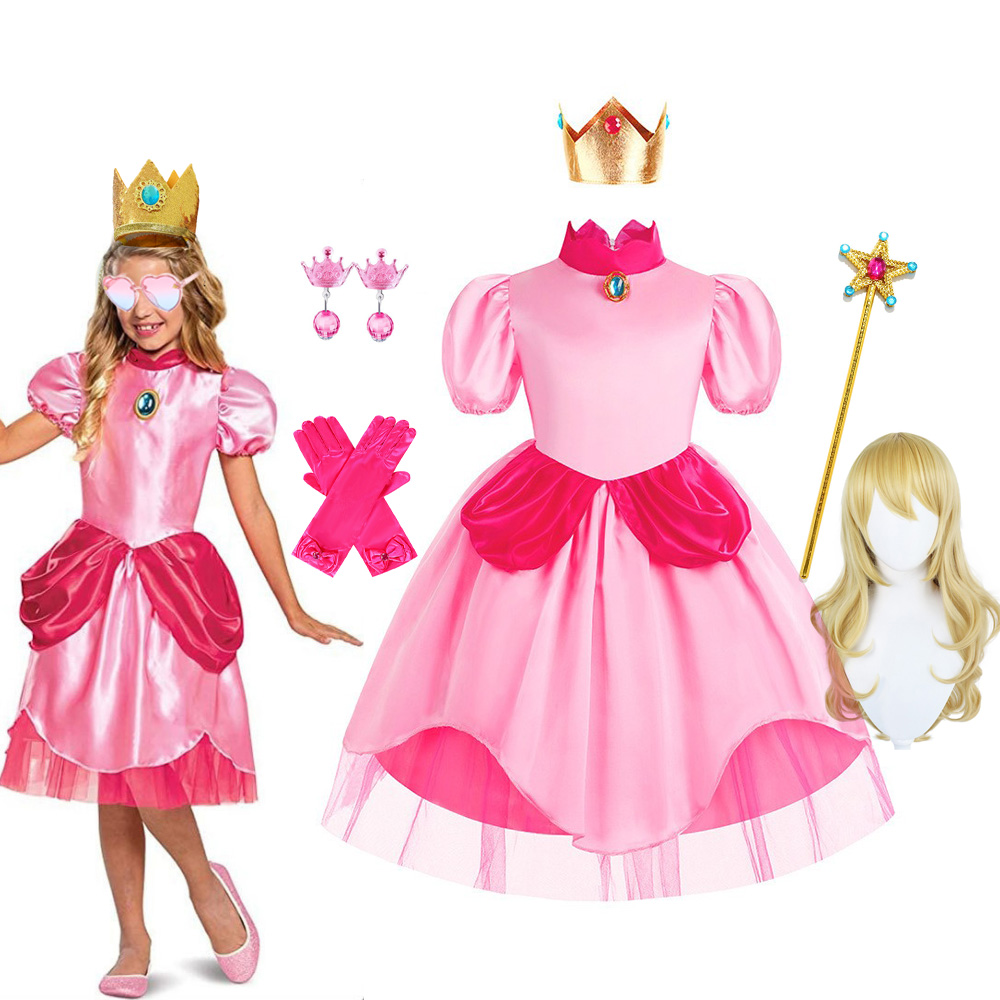 Summer Clothing For Kids Girls - Kostum Persik Gaun Putri Ulang Tahun