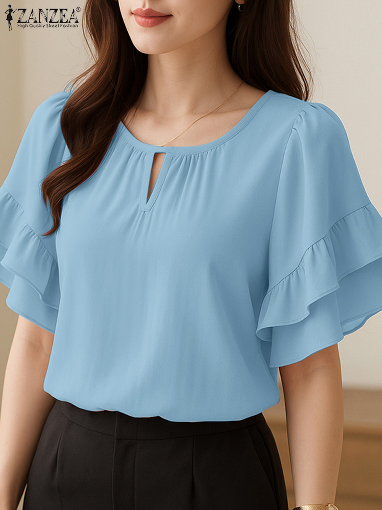 Summer Clothing Work - Blus Wanita Bergaya ZANZEA 2025 Kemeja