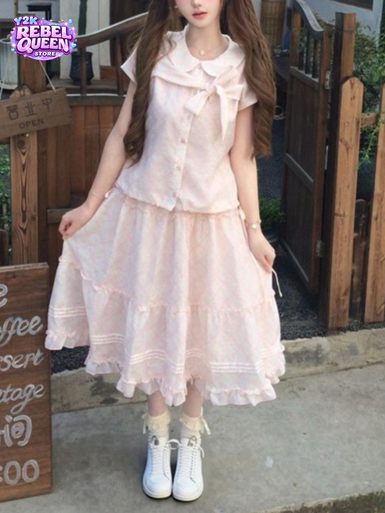 Summer Clothing Bundle - Atasan Kerah Peter Pan dengan Pita