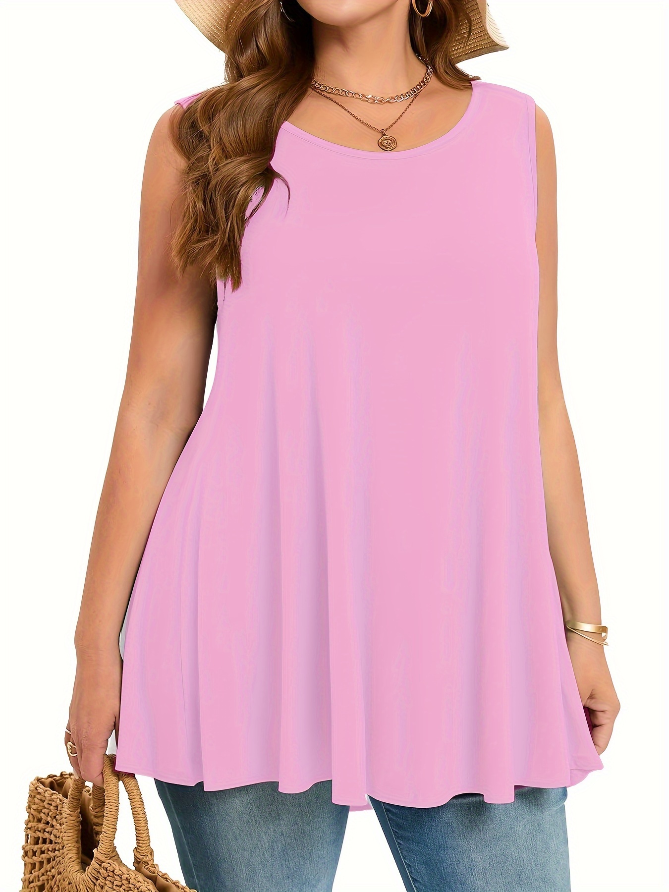 Plus Size Simple Solid Tank To - Summer Upf Clothing ulasan dan harga
