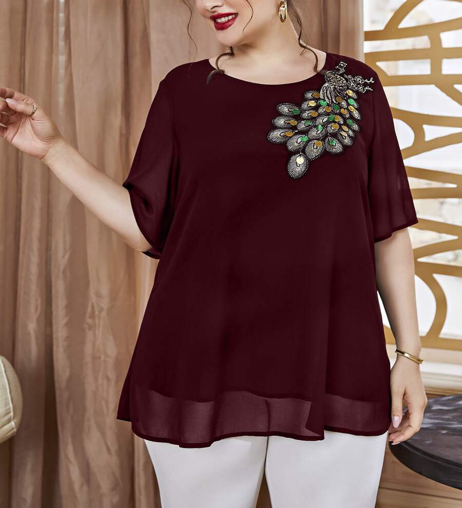 Atasan Bordir Merak Wanita Uku - Summer Upf Clothing ulasan dan harga