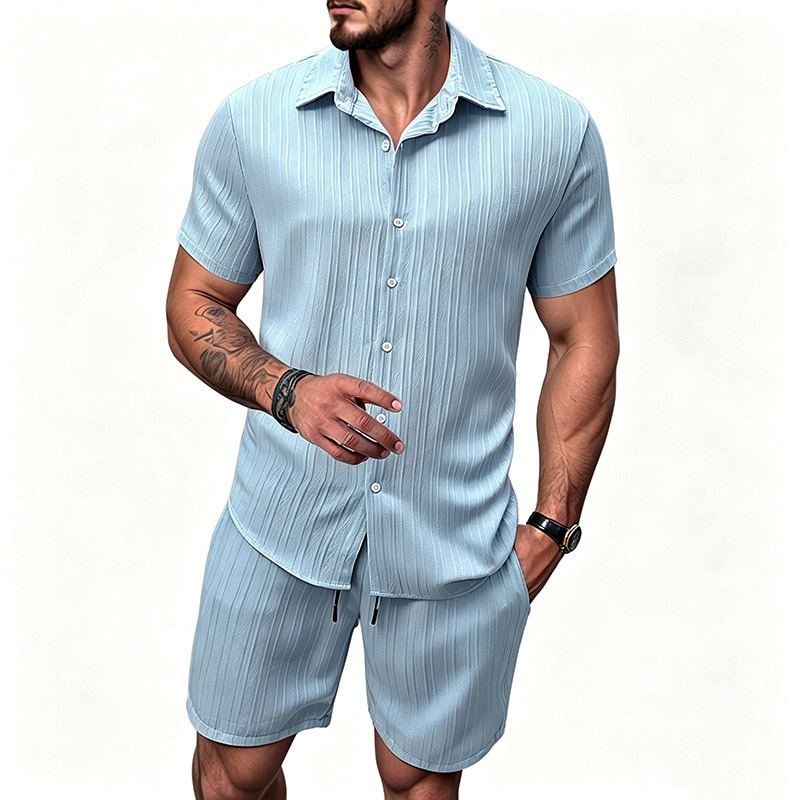 Setelan Kemeja Lengan Pendek K - Summer Clothing Outfits ulasan dan harga